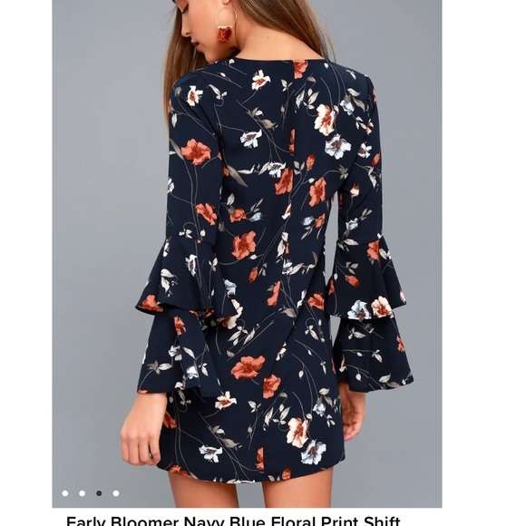 Early Bloomer Navy Blue Floral Dress - Picture 2 of 2